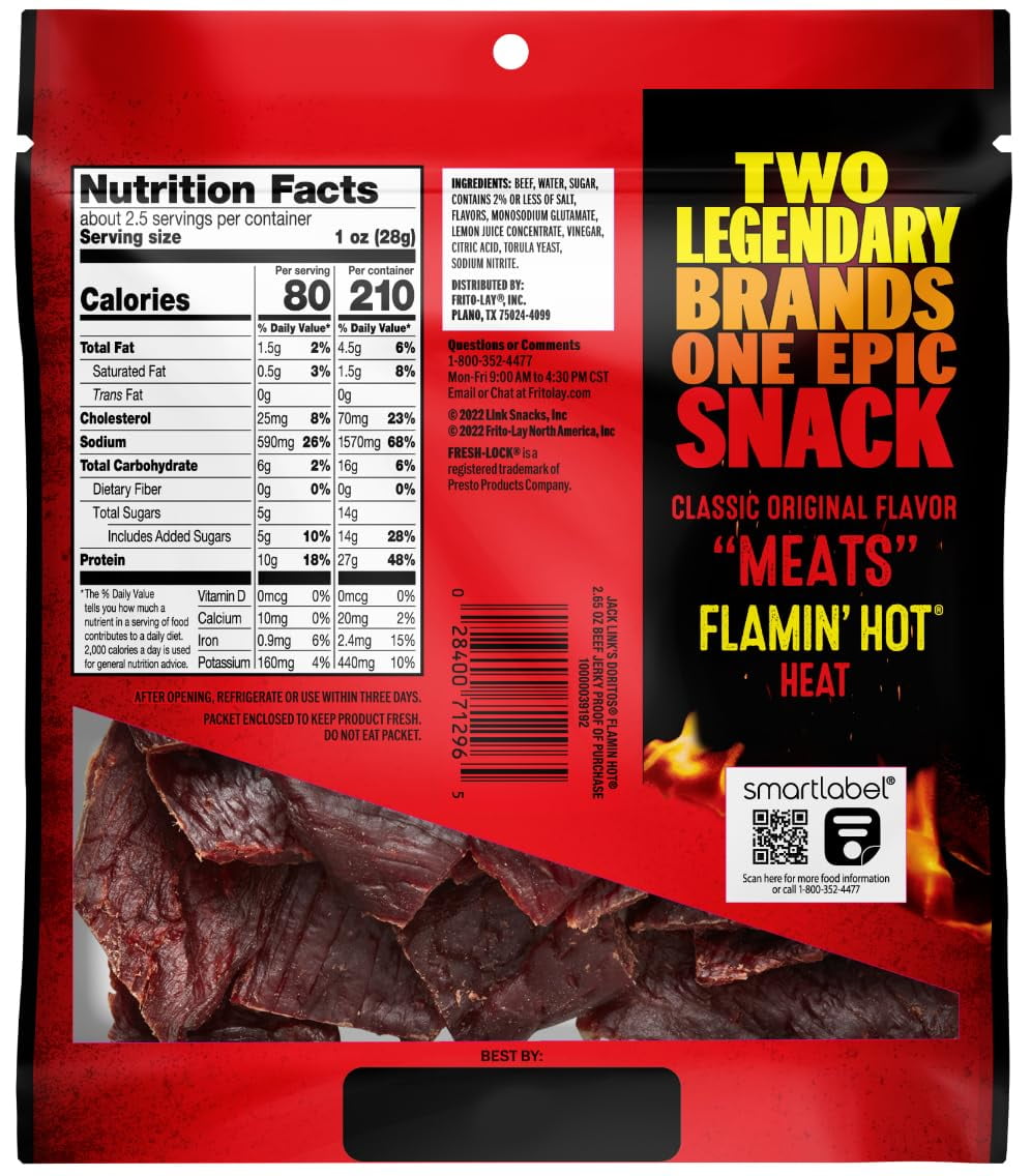 Frito-Lay Jack Link�s Variety Pack Doritos Spicy Sweet Chili and Flamin� Hot Beef Jerky 2.65 Ounce (Pack of 2) Bundled by SUPERDEALS with Mystery Gift
