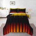 thumbnail image 2 of jejeloiu Abstract Lines Pattern Queen Comforter Set For Adults,Yellow Black Orange Bedding Comforter Set For Girls,Reversible,3-Piece, 2 of 8