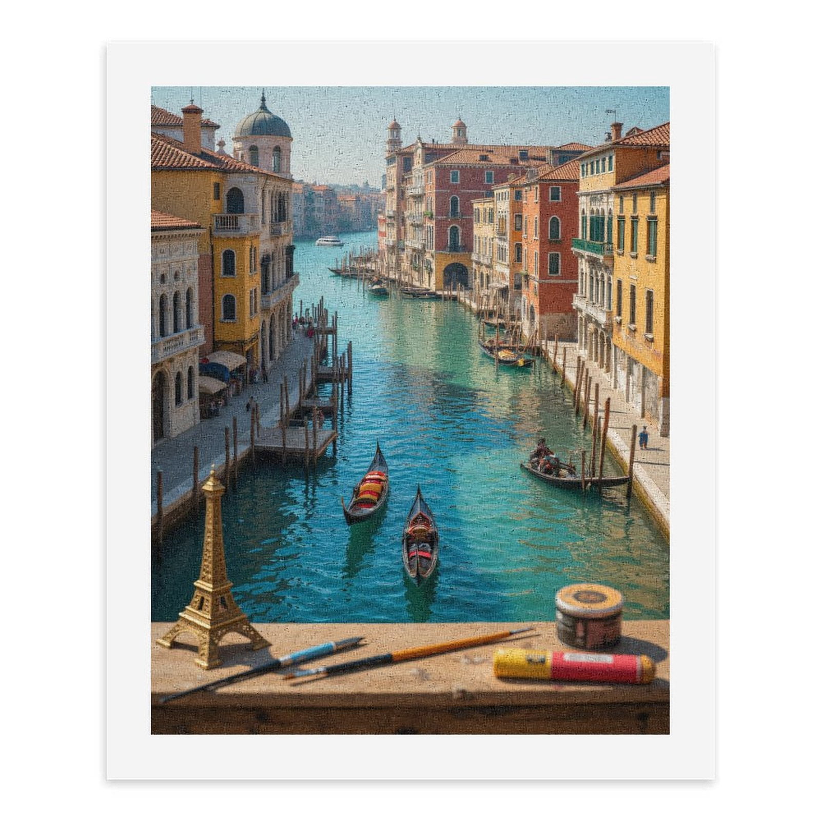 Paint By Numbers Kit for Adults Beginner - DIY Venice Canal Gondolas Scenic Vibrant Canvas Painting Kits for Adults, Frameless Paint By Number for Adults for Home Wall Decor 16x20 Inch