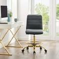 thumbnail image 3 of Modway Ripple Armless Performance Velvet Drafting Chair in Gold Gray, 3 of 9