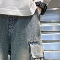 thumbnail image 7 of NOLDARES Baggy Jeans for Men Y2K Streetwear Vintage Wide Leg Loose Fit Denim Pants Skater Carpenter Jeans,Navy,15-16 Y, 7 of 7