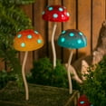 thumbnail image 2 of Evergreen 12.5"H Glow in the Dark Mushroom Plant Pick, Yellow Garden and Yard Decor, 2 of 2