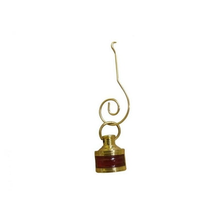 - Solid Brass Red Ship Lamp Christmas Ornament 3
