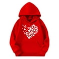 thumbnail image 4 of Thetops Big Girls Hoodie 7T Red, 100% Polyester Heart Print, Durable Easy Care with Kangaroo Pocket, Cute Stylish for Everyday & School, 4 of 4