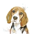 thumbnail image 2 of Pinto, Patricia 20x20 Black Ornate Wood Framed with Double Matting Museum Art Print Titled - Watercolor Beagle, 2 of 4