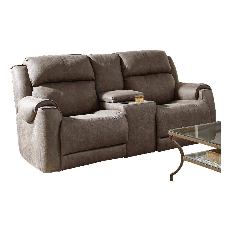 Southern Motion Safe Bet Fabric Power Headrest Reclining Loveseat In ...