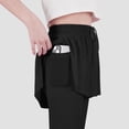thumbnail image 6 of SILVERCELL 2 Packs Girls Athletic Leggings with Pocket, Little Girl Casual Drawstring Skater Sports Leggings Pantskirts with Flowy Shorts, 5-12 Years, 6 of 8