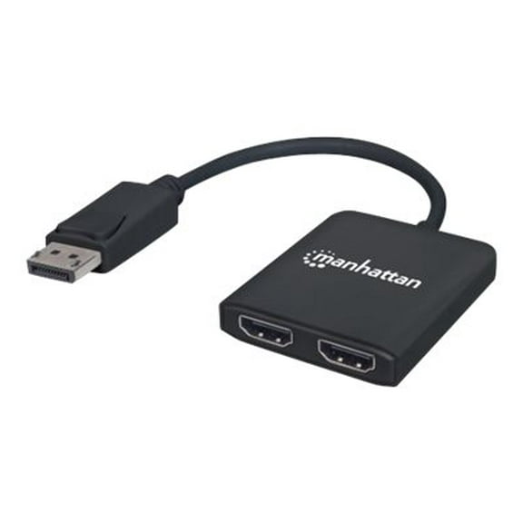 Manhattan DisplayPort to 2-Port HDMI Splitter Hub with MST - 3840 ?? 2160 - DisplayPort - HDMI Out - USB - Plastic