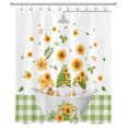 thumbnail image 4 of HVEST Spring Floral Gnome Shower Curtain, Sunflower and Green Gnome in the Bathtub Bathroom Curtain Modern Polyester Fabric Decor Curtain with Hooks, 60X72 inch, 4 of 8
