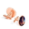 thumbnail image 3 of PhooArto Men's Classic Stainless Steel, Colorful Galaxy Shining Stars Cufflinks Business Wedding Shirts, Rose Gold, 3 of 7