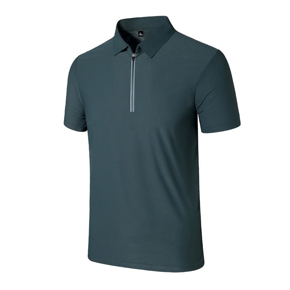 SAWOBUUN Men's Short Sleeve Quarter Zip Shirt Quick Dry Breathable Collared Golf Top Slim Fit Business Casual Summer Solid Color Tee