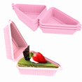 thumbnail image 1 of Caja Triangular de Silicona para Tartas, 3 Unidades, para Crepes, Sándwiches, Reutilizable, para Repostería y Repostería, Color Rosa., 1 of 1
