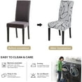 thumbnail image 4 of Printed Dining Room Chair Covers Set of 4, Stretch Kitchen Chair Covers Washable Parsons Chair Slipcover Removable Dining Chair Protectors for Hotel,Ceremony,Banquet(Grey+White Texture), 4 of 6