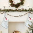 thumbnail image 4 of CuiLiyq Christmas Stockings with Initials, 7.8 Inches Small Embroidered Letter Knit White Christmas Stocking, for Family Holiday Decorations and Xmas Tree Fireplace ( P ), 4 of 5