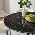 thumbnail image 6 of Modway Lippa Round 40" Mid-Century Modern Artificial Marble Dining Table in Black Black, 6 of 7