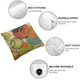 thumbnail image 4 of COMIO Mid Century Circle Pattern Throw Pillow Cover Repeat Colorful Retro Warm Ring Circle Yellow Background Pillow Case Decorative Men Women Room Cushion Cover for Home Couch Bed,2 pcs White, 4 of 6