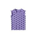 thumbnail image 4 of LIIPEE Girls Boys T-Shirts Summer Casual Polka Dot Printed Short Sleeve Round Neck Vest Blouse Kids Casual School Tee Shirts,Purple,5-6 Years, 4 of 4