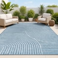 thumbnail image 5 of JONATHAN Y SCANDINAVIAN 4 x 6 Area Rug, Hallie Minimalist Curve Geometric - Dark Blue/Cream, SCN100C-4, 5 of 11