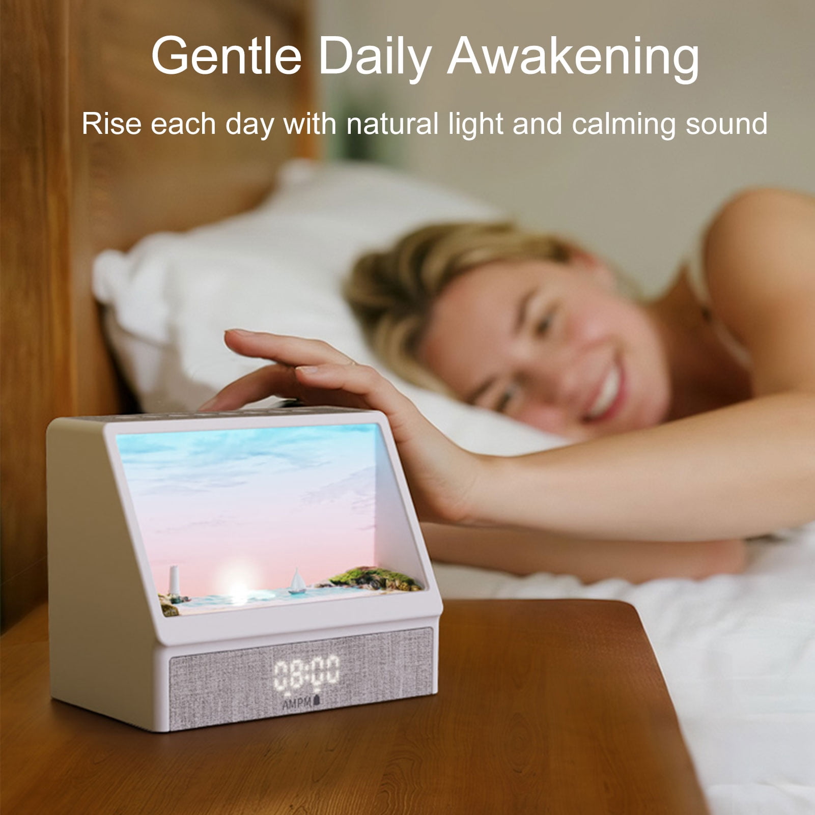 Sunrise Alarm Clock with Sound Machine, Wake Up Light, Night Light & 24 Sleep Sounds, White Noise Alarm Clock