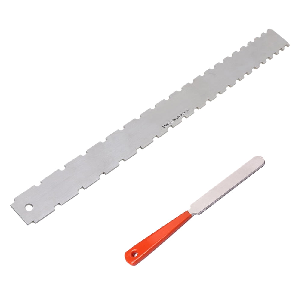 LeeQinersw Guitar String Action Ruler + Fret File for Guitar Bass Mandolin Banjo Luthier