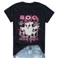 thumbnail image 1 of Scare Away Breast Cance Print Mujeres Halloween Breast Awareness Camiseta de manga corta Tops Fridja gope3983, 1 of 4