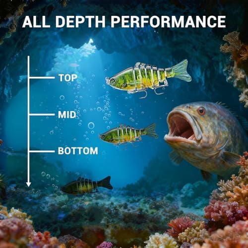 Fishing Lures Multi Jointed Fish Fishing Kits Slow Sinking Lifelike Swimbait Freshwater and Saltwater Crankbaits for Bass Trout Bass Lures