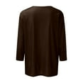 thumbnail image 5 of Razzly Women's V Neck 3/4 Sleeve Casual T Shirt Soft Comfortable Basic Top Stylish Loose Fit Tee For Everyday Wear(Coffee,M), 5 of 5