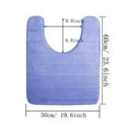 thumbnail image 3 of 20" x 24" Memory Foam Bathroom Rugs Toilet Mats, U-Shaped Commode Contour Rug, Super Water Absorption, Sky Blue, 3 of 7