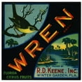 thumbnail image 3 of Anonymous 12x12 Black Modern Framed Museum Art Print Titled - Wren Brand Florida Citrus Fruit Label (1940s), 3 of 5