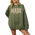 thumbnail image 6 of Made for More Sweatshirt for Women - Faith Inspirational Crewneck Religious Gift Army Green Sweatshirt Adult Small, 6 of 7
