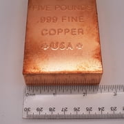5 lb Copper Bar Paperweight | .999 Pure | Chemistry Element Design with Certificate of Authenticity by Mint State Gold