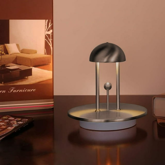 Tubicen Cordless Table Lamp, Rechargeable Battery Operated Lamp, LED Portable Bedside Lamps, Gesture Control with Memory Function, Stepless Dimmable Accent Night Lighting, Nickel