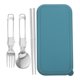thumbnail image 1 of juego de utensilios de viaje con estuche, cuchara, tenedor y palillos plegables, juego de cuchara y tenedor de acero inoxidable portátil, utensilios reutilizables para acampar, senderismo y mochileros, 1 of 7