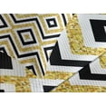 thumbnail image 4 of Ambesonne Geometric Quilted Bedspread Set 3 Pcs, Contemporary Design, King Size, White Black and Yellow, 4 of 5