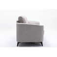 thumbnail image 5 of Farmhouse Loveseats, Callie 60" Light Gray Woven Fabric Loveseat, Light Gray Modern Loveseats,Velvet Leather Loveseats, Furniture Primary Living Space Loveseats, 5 of 5