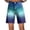 Blue, variant on WTOBBY Women's Gradient Ombre Wide Leg Summer Shorts - Casual Elastic Waist Short Pants with Beachy Vibes & Lightweight Fabric for Tropical Getaways,Blue L
