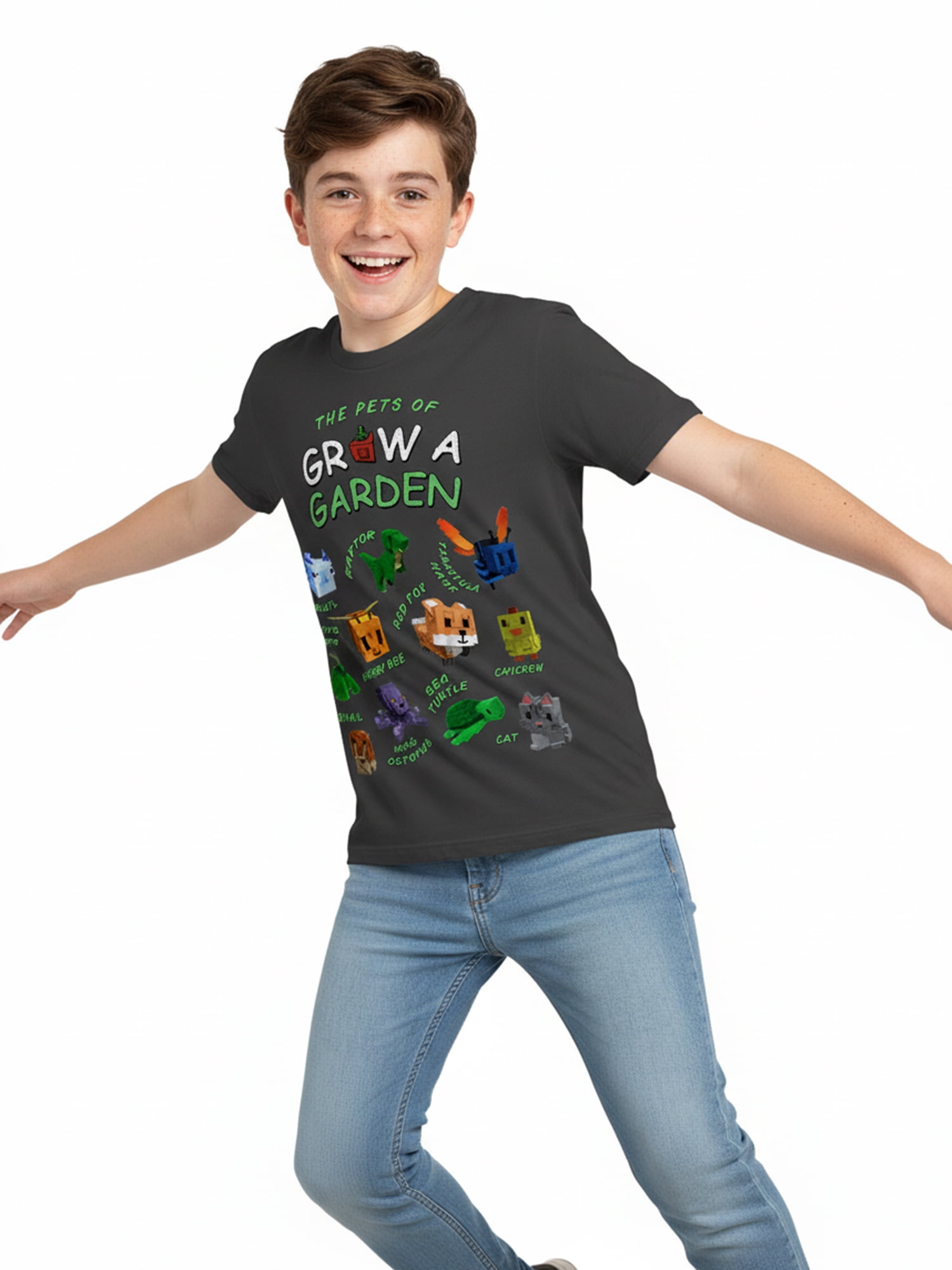 Roblox Boys' & Big Boys' Grow a Garden Graphic Tee with Short Sleeves, Sizes 4-18