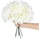 thumbnail image 3 of Azul Claro Cabezas de Flores de Seda de Hortensia Paquete de 20 Flores de Hortensia Completas Artificiales con Tallos para Boda, 3 of 5