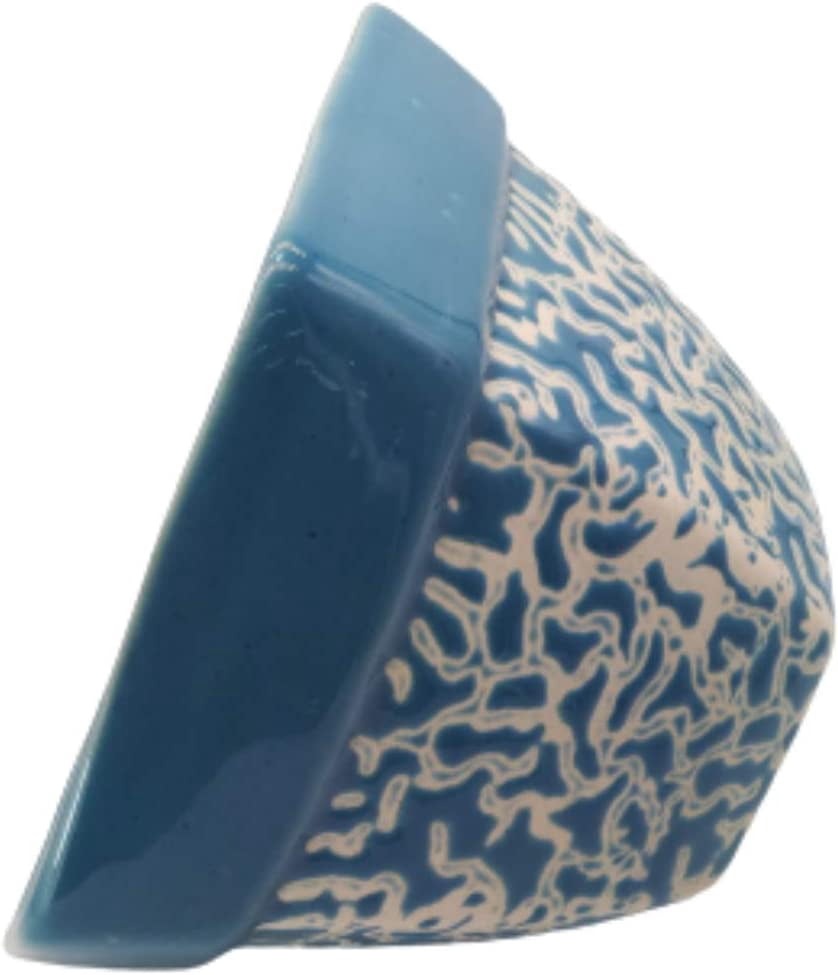 India Meets India Ceramic Flower Pot Planter Indoor Outdoor Planter Handicraft by Awarded Indian Artisan (Blue, H-5 x D-8 Inch)