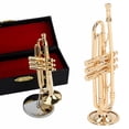 thumbnail image 4 of Mini Trumpet, Carefully Polished Gold Exquisite Oxidation Resistant Miniature Trumpet Ornament High Simulation  For Desk Decoration, 4 of 8
