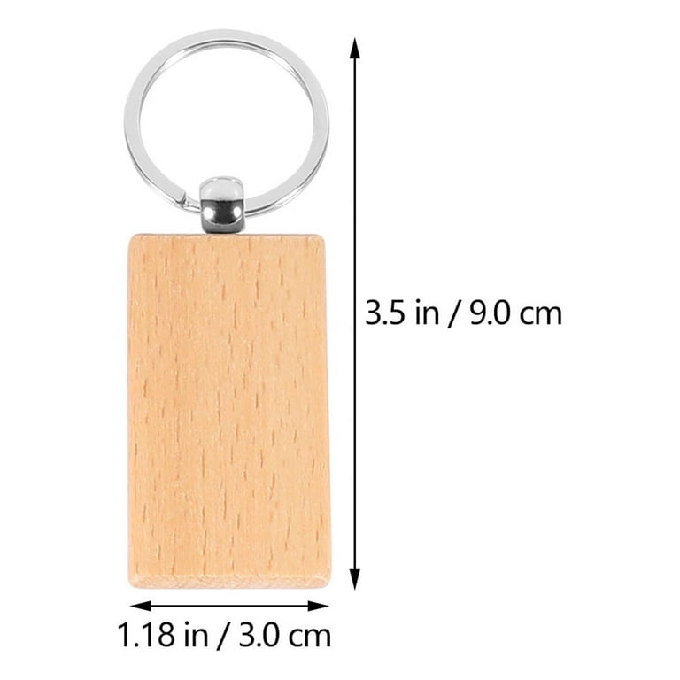 6pcs Blank Wooden Key Chains Personalized DIY Keychain Supplies Souvenir  Gift 