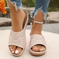 thumbnail image 6 of Bkhluea Women Perforated Wedge Slide Sandals Slip On Comfortable Footwear For Beach Travel Daily Casual Outdoor Activities, 6 of 7