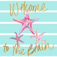 thumbnail image 2 of DeRice, Julie 15x15 White Modern Wood Framed Museum Art Print Titled - Starfish Welcome to the Beach, 2 of 4