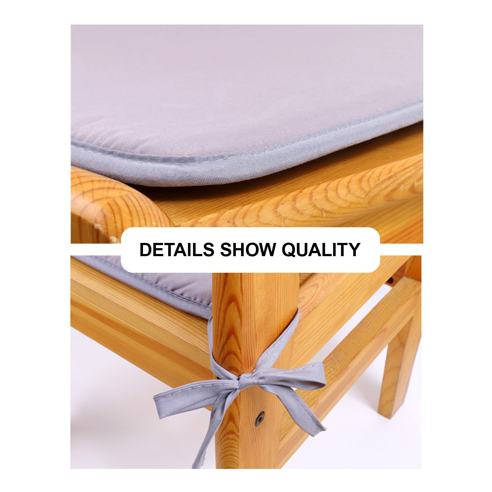 Outdoor Indoor Waterproof Seat Cushions,16x16 Inches Patio Chair Cushion with Ties,Machine Washable Seat Pad for Home Garden Kitchen Dining Office Chair, Beige