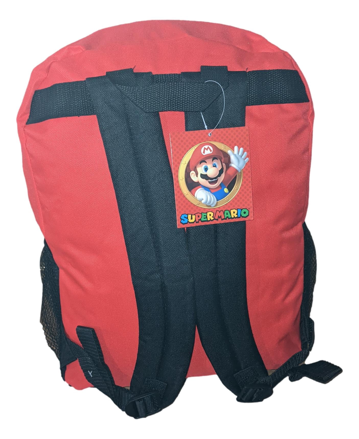 Super Mario Full Size 16 Inch Backpack with Detachable Lunch Box