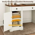 thumbnail image 6 of 76" Tall Pantry Cabinet Kitchen Hutch w/ Sliding Glass Doors & Charging Station, Farmhouse Coffee Bar Cabinet w/ 3 Drawers & Microwave Stand, 6 of 8
