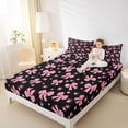 thumbnail image 4 of jejeloiu Kawaii Bow Bowtie Twin Sheet Sets,Pink Cute Flower Floral Bedding For Girls Teens 3-Piece, 4 of 7