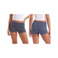 thumbnail image 2 of LMLYSoH Women's Striped Mini Shorts Summer Low Rise Fold Over Waist Micro Shorts, 2 of 8
