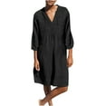 thumbnail image 2 of Fankiway Robes Décontractées à Col en V pour Femmes Manches 3/4 avec Poche Robes pour Femmes Grande Taille Liquidation Robes d'Été pour Femmes Manches Courtes, 2 of 6