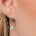 thumbnail image 3 of Gem Stone King 14K Two Tone Gold Sky Blue Topaz Earrings for Women | 1.00 Cttw | Gemstone November Birthstone | Pear Shape 6X4MM, 3 of 6
